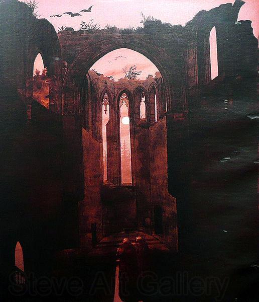 Caspar David Friedrich Ruine Oybin bei Mondschein Spain oil painting art
